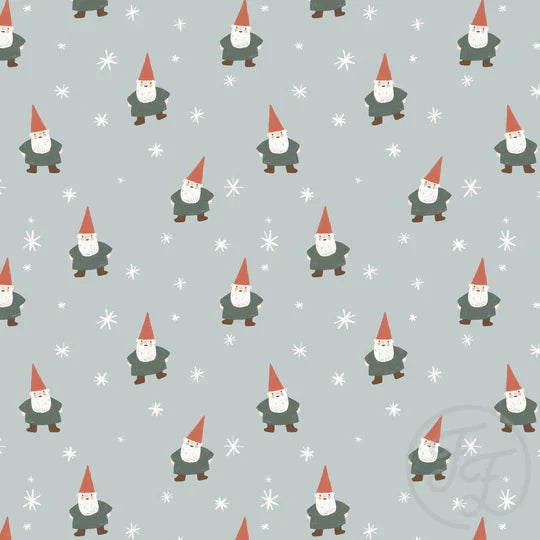 Family Fabrics | Christmas Gnome and Stars Small Blue | 100-1784 (by the full yard)
