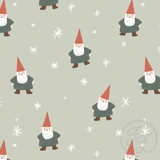 Family Fabrics | Christmas Gnome and Stars Big Green | 100-1794 (by the full yard)