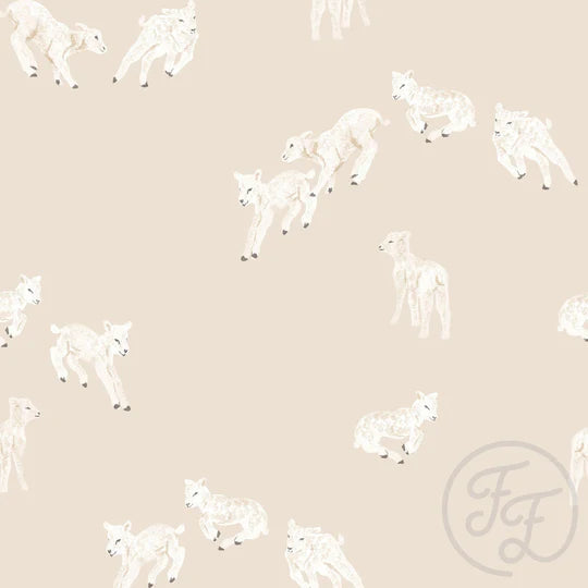 Family Fabrics | Little Lambs Beige 100-1575 (by the full yard)
