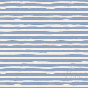 (IN STOCK) Family Fabrics | Stripe Medium Blue 100-1586 | Eco Poly Boardshort 125gsm BY THE HALF YARD