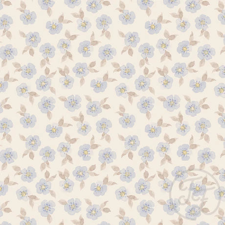 Family Fabrics | Rose Hip Flowers Blue 100-1600 (by the full yard)