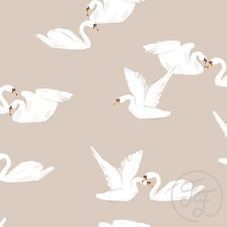 Family Fabrics | Swans Taupe 100-1606 (by the full yard)