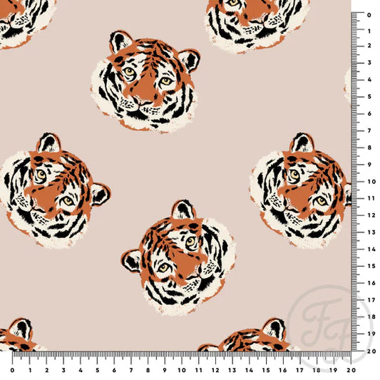 (IN STOCK LIMITED TIME) Family Fabrics | Tigers 200-114 | Jersey 220gsm BY THE HALF YARD