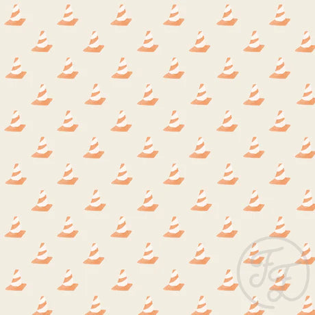 Family Fabrics | Traffic Cones 100-1609 (by the full yard)